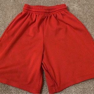 Red athletic kids shorts size 6-7